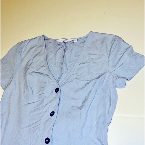 & Other Stories Mini Button Up Cotton Dress Women Size 2 Short Dress Light Blue - Picture 5 of 16